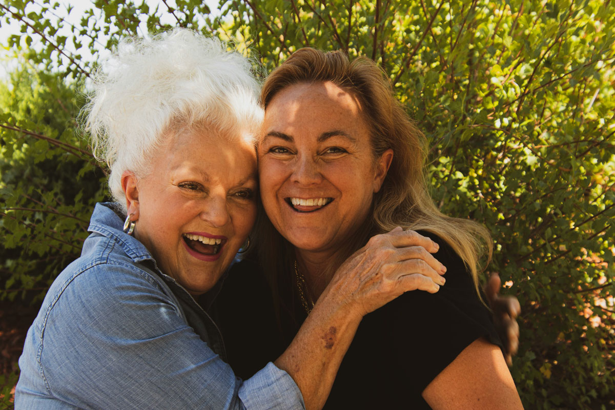 A quiet, supportive moment of care and relief